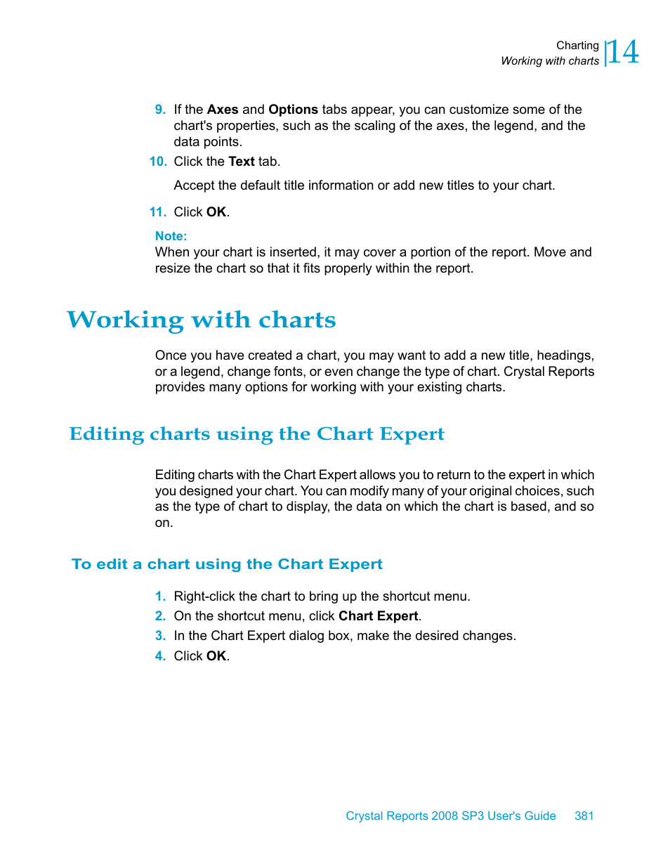 Working with charts, Editing charts using the chart expert, To edit a chart using the chart expert | HP Intelligent Management Center Standard Software Platform User Manual | Page 381 / 814