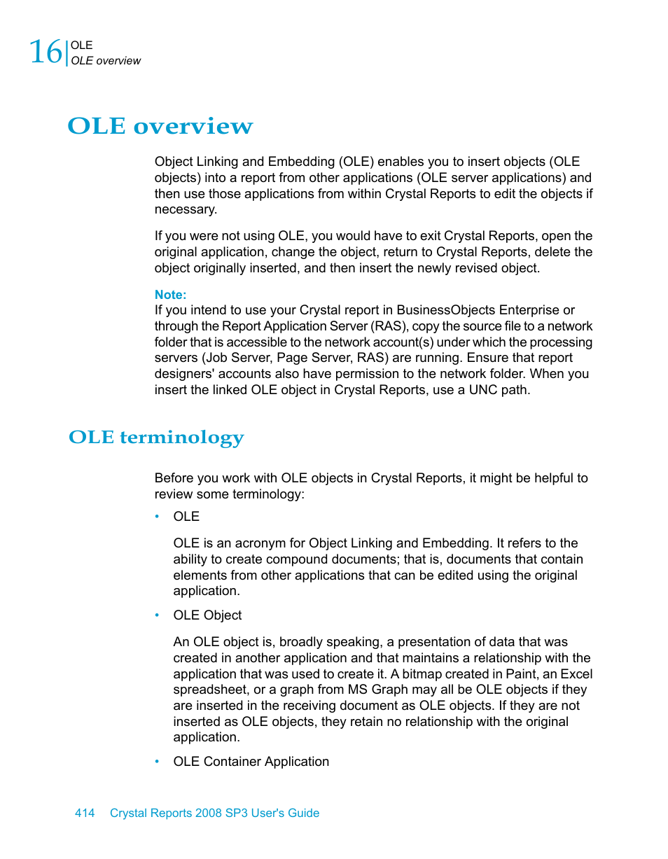 Ole overview, Ole terminology | HP Intelligent Management Center Standard Software Platform User Manual | Page 414 / 814