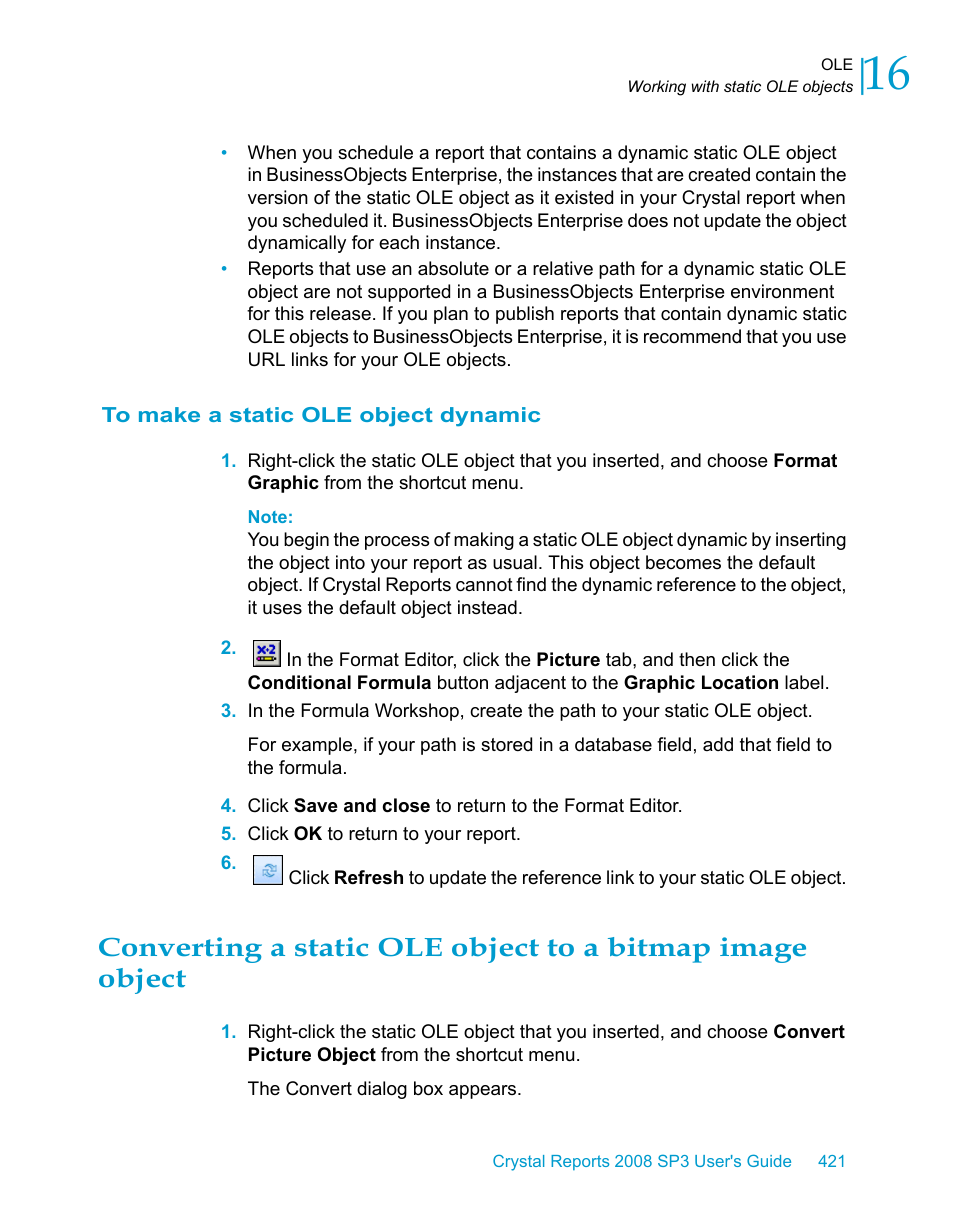 To make a static ole object dynamic | HP Intelligent Management Center Standard Software Platform User Manual | Page 421 / 814