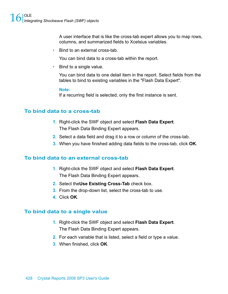 To bind data to a cross-tab, To bind data to an external cross-tab, To bind data to a single value | HP Intelligent Management Center Standard Software Platform User Manual | Page 428 / 814