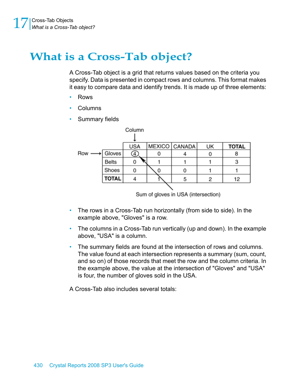 What is a cross-tab object | HP Intelligent Management Center Standard Software Platform User Manual | Page 430 / 814