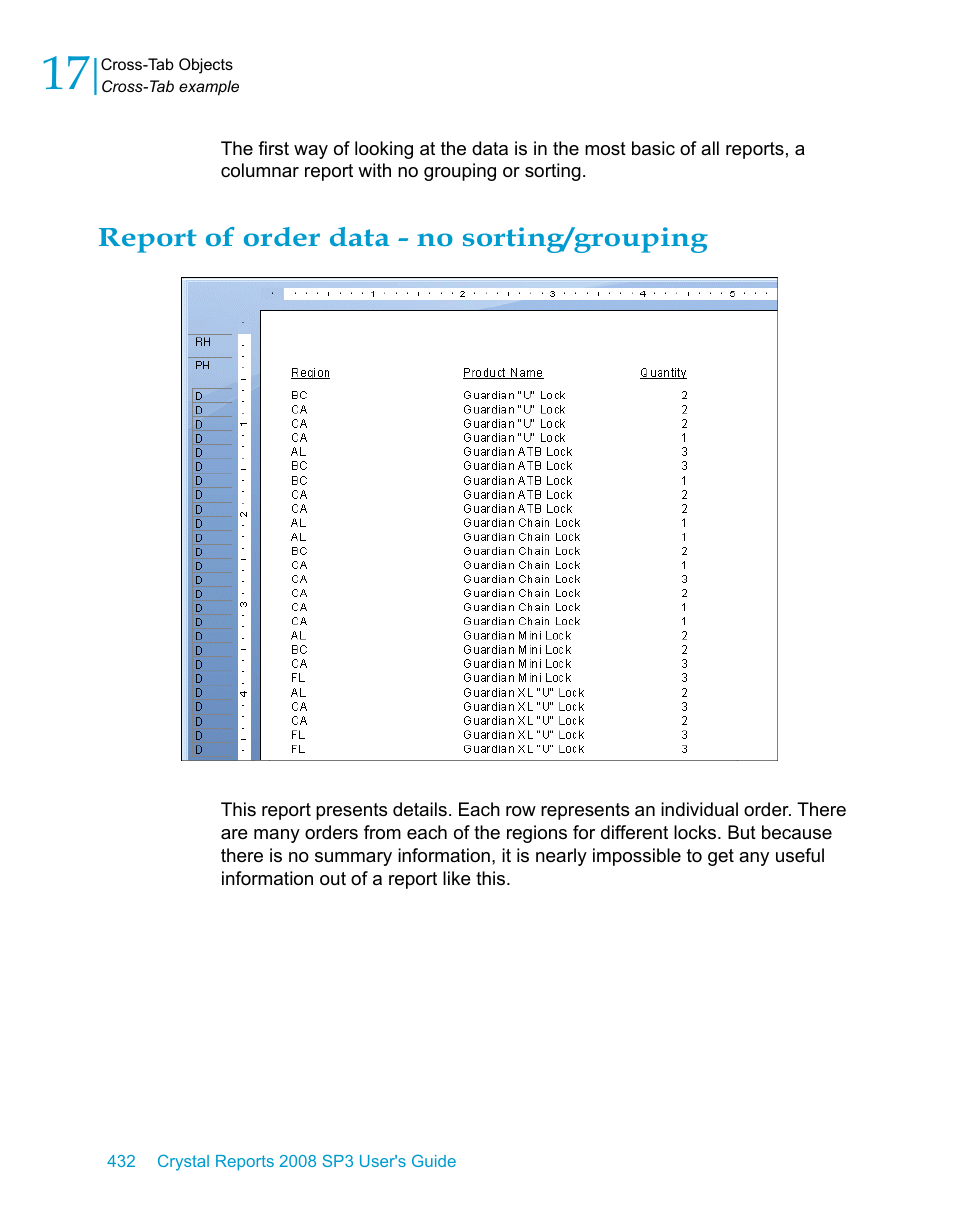 Report of order data - no sorting/grouping | HP Intelligent Management Center Standard Software Platform User Manual | Page 432 / 814