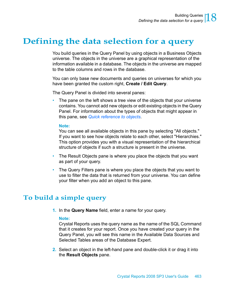 Defining the data selection for a query, To build a simple query | HP Intelligent Management Center Standard Software Platform User Manual | Page 463 / 814