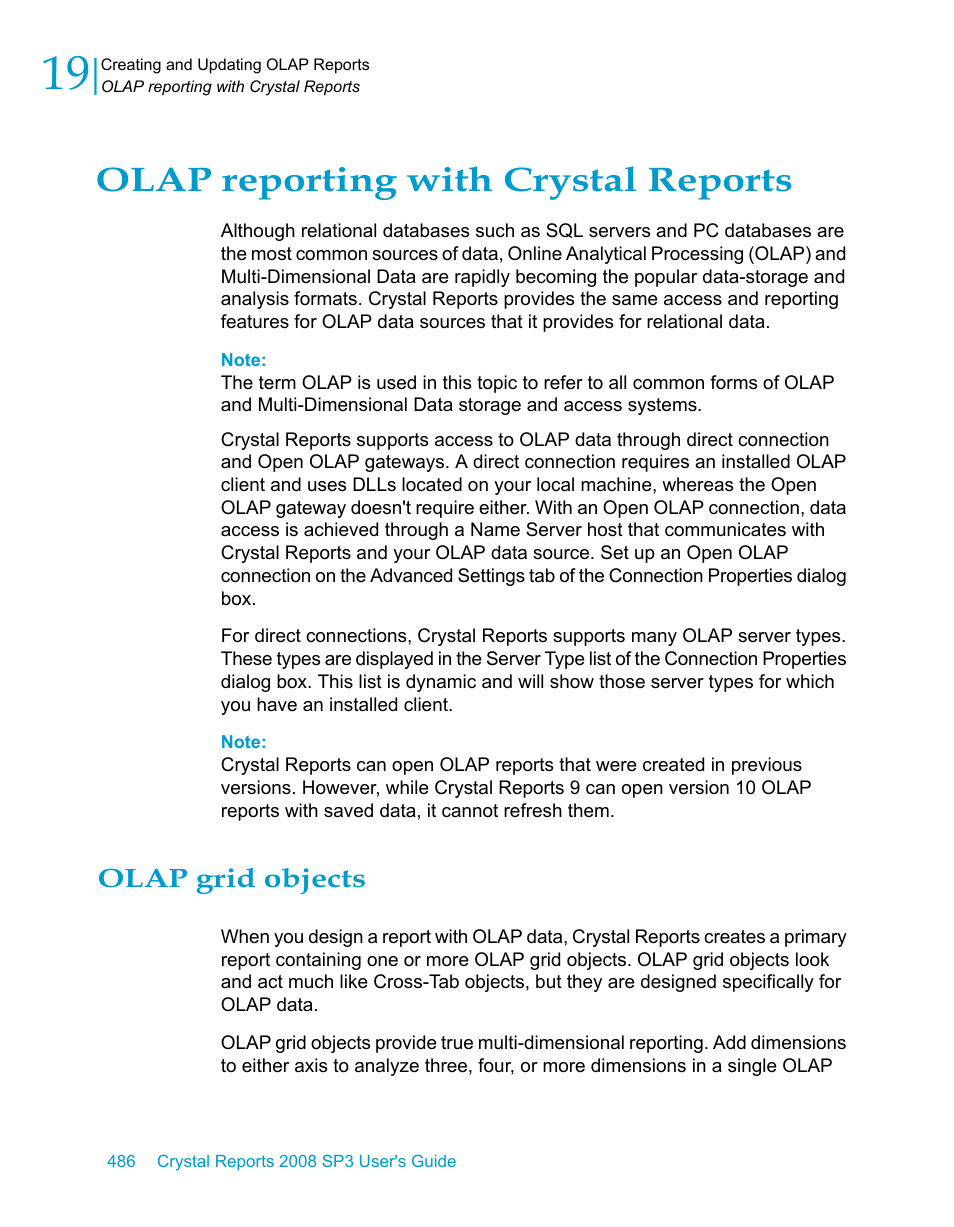 Olap reporting with crystal reports, Olap grid objects | HP Intelligent Management Center Standard Software Platform User Manual | Page 486 / 814