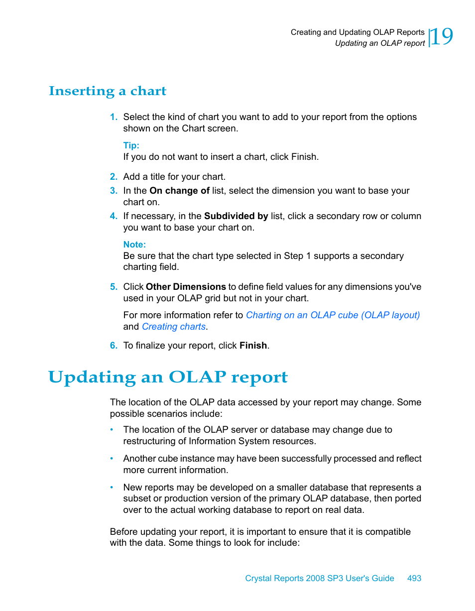 Inserting a chart, Updating an olap report | HP Intelligent Management Center Standard Software Platform User Manual | Page 493 / 814