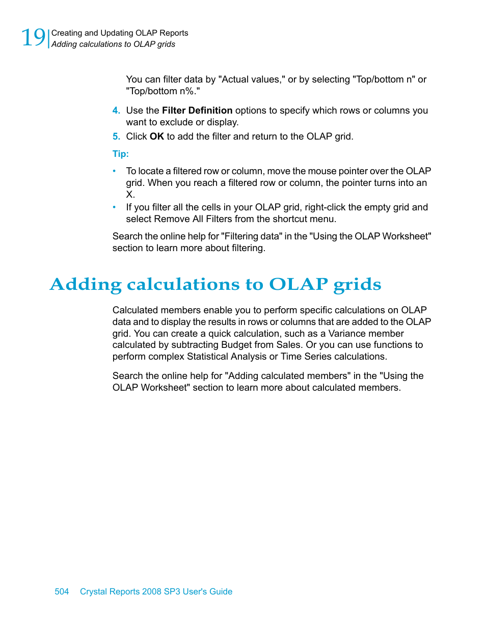 Adding calculations to olap grids | HP Intelligent Management Center Standard Software Platform User Manual | Page 504 / 814