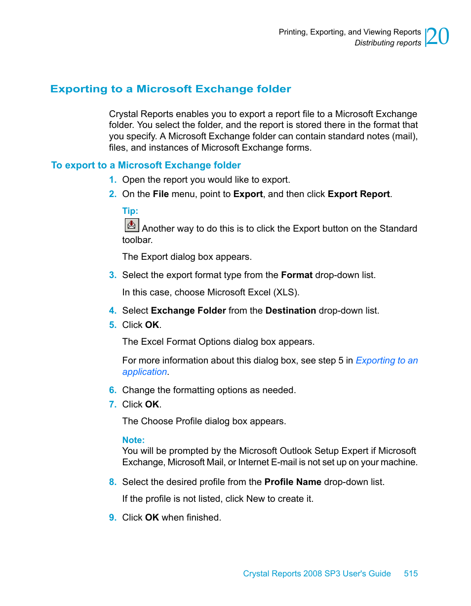 Exporting to a microsoft exchange folder, To export to a microsoft exchange folder | HP Intelligent Management Center Standard Software Platform User Manual | Page 515 / 814