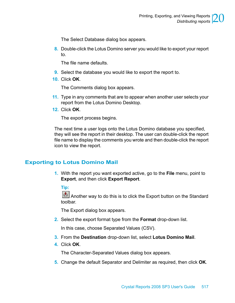 Exporting to lotus domino mail | HP Intelligent Management Center Standard Software Platform User Manual | Page 517 / 814