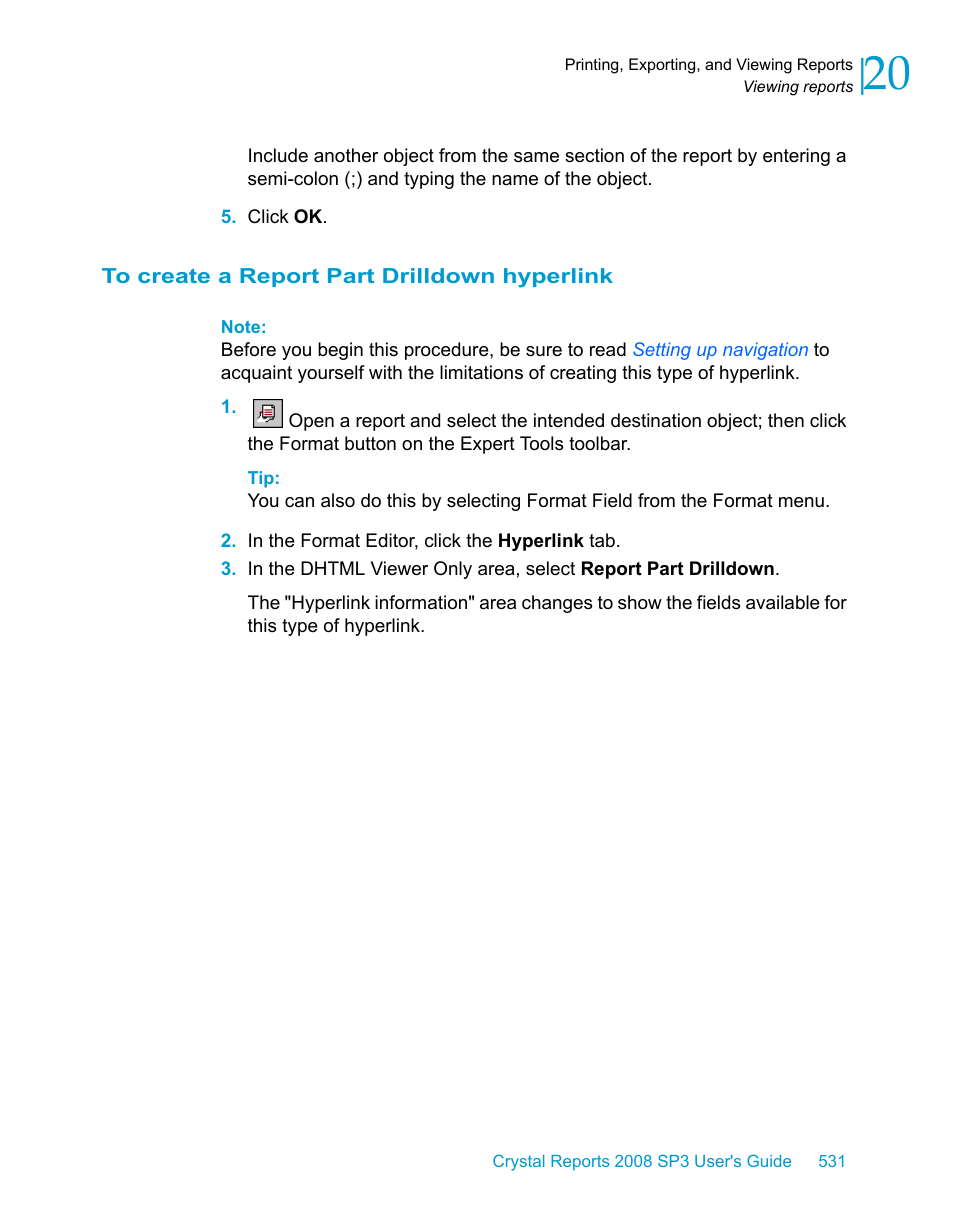 To create a report part drilldown hyperlink | HP Intelligent Management Center Standard Software Platform User Manual | Page 531 / 814