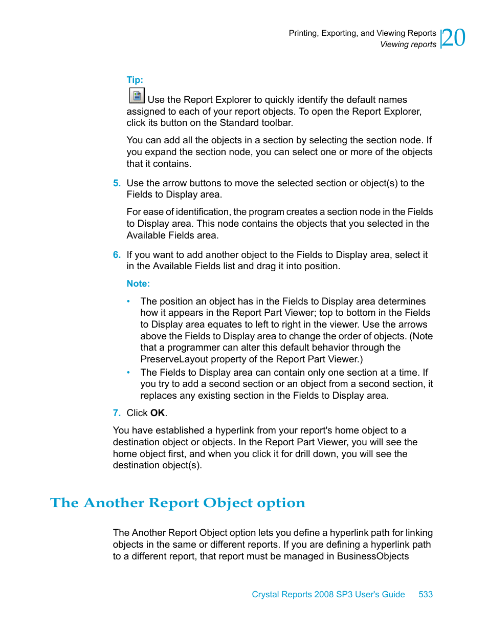 The another report object option, The another report, Object option | HP Intelligent Management Center Standard Software Platform User Manual | Page 533 / 814