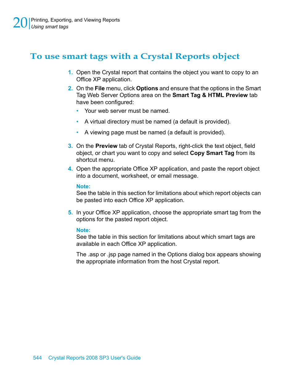 To use smart tags with a crystal reports object | HP Intelligent Management Center Standard Software Platform User Manual | Page 544 / 814