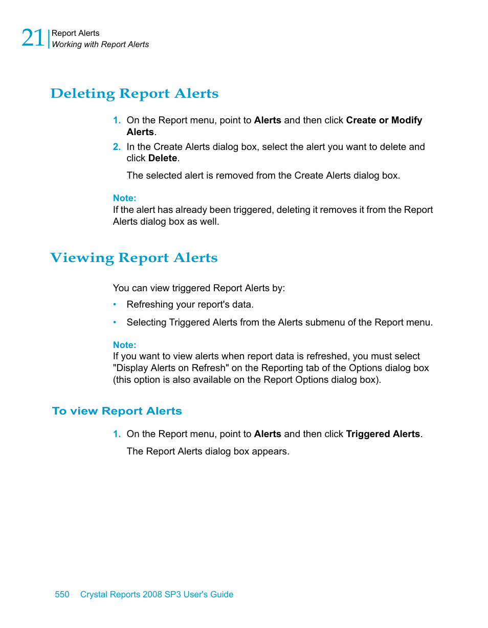 Deleting report alerts, Viewing report alerts, To view report alerts | HP Intelligent Management Center Standard Software Platform User Manual | Page 550 / 814