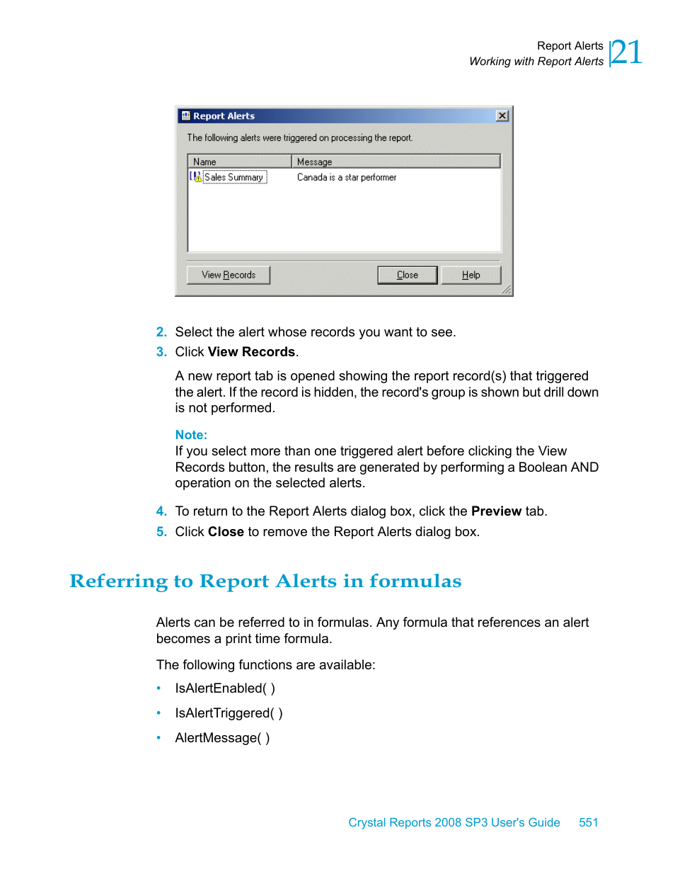 Referring to report alerts in formulas | HP Intelligent Management Center Standard Software Platform User Manual | Page 551 / 814