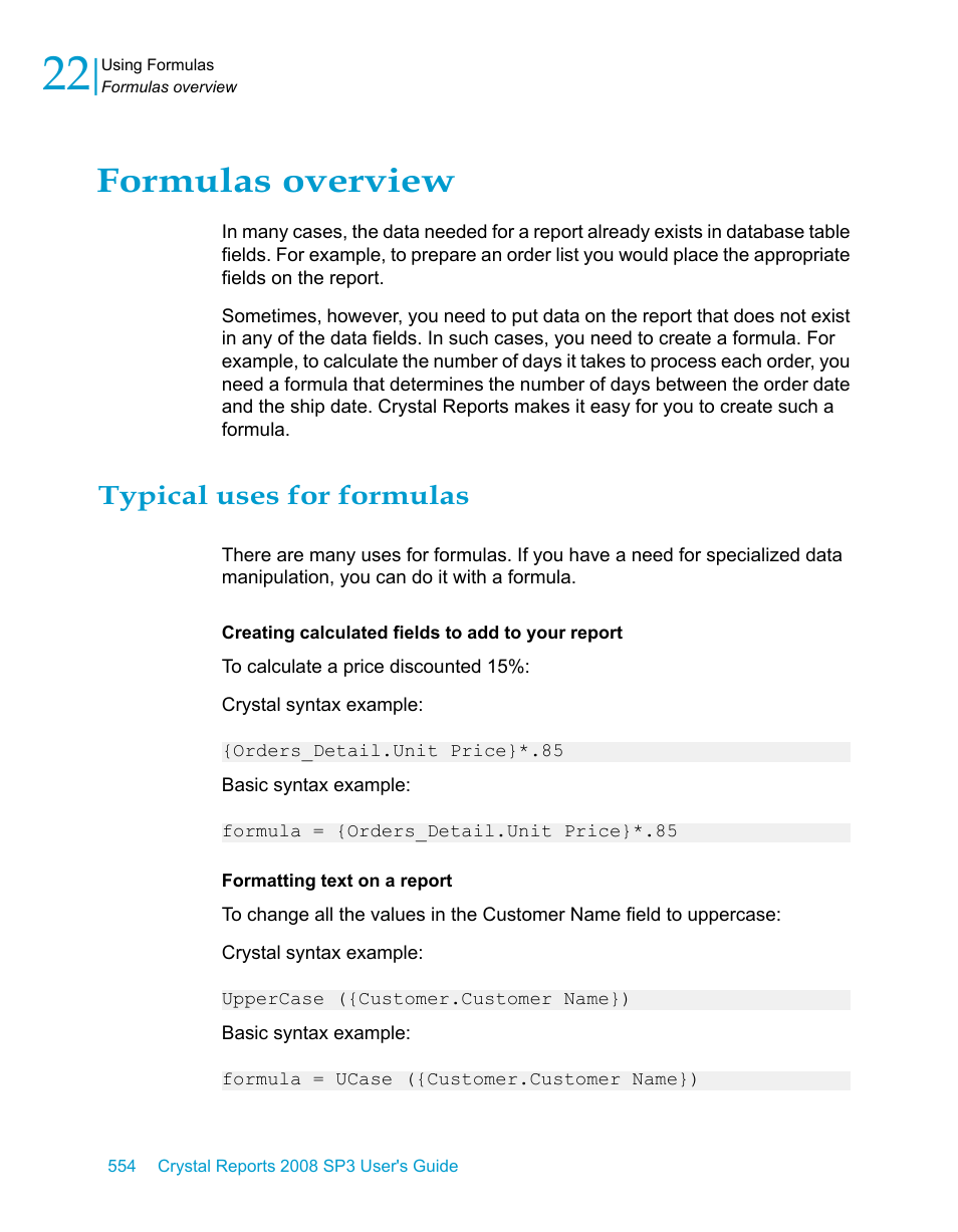 Formulas overview, Typical uses for formulas | HP Intelligent Management Center Standard Software Platform User Manual | Page 554 / 814