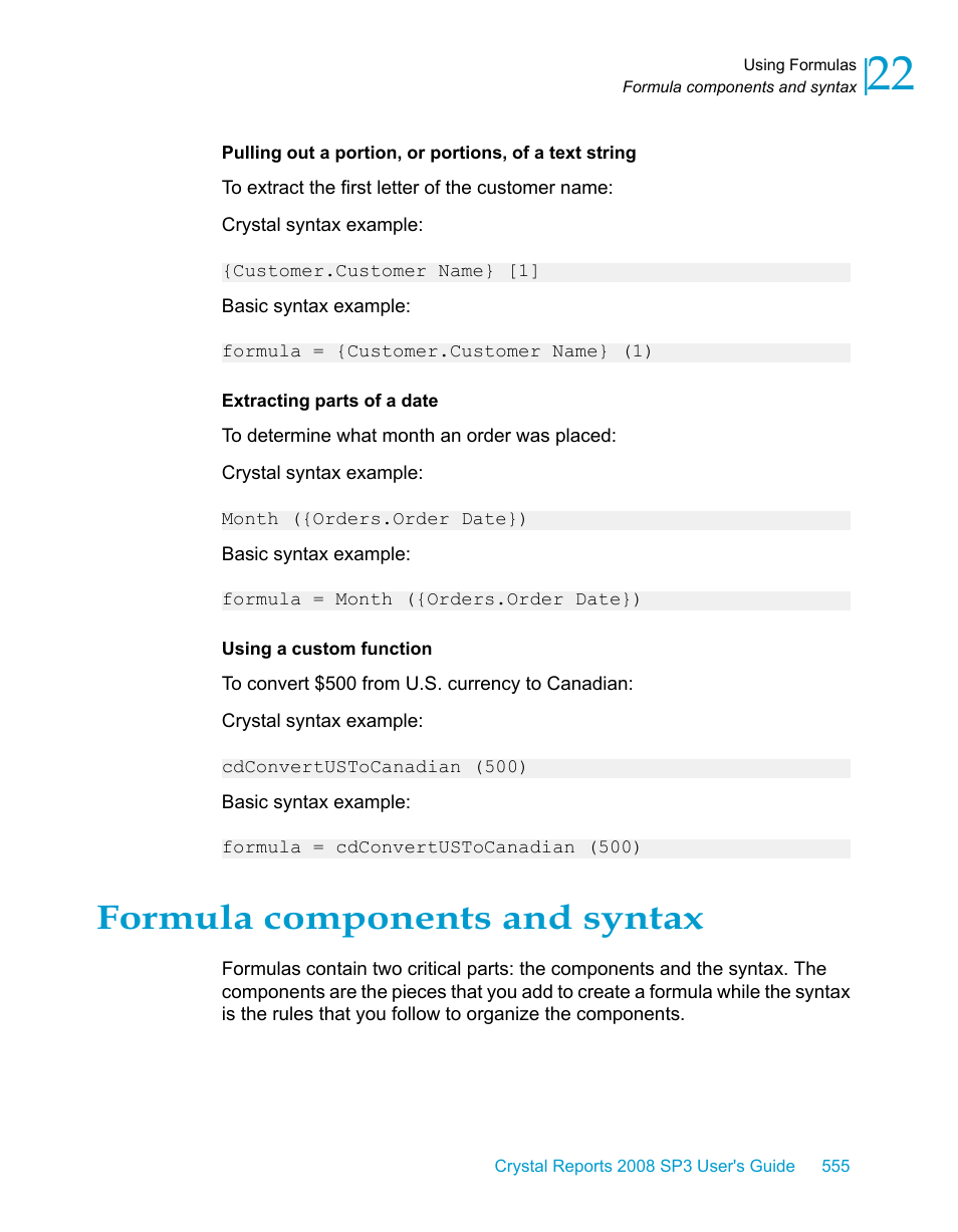 Formula components and syntax | HP Intelligent Management Center Standard Software Platform User Manual | Page 555 / 814