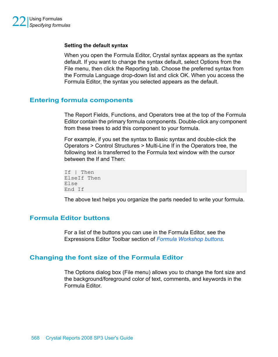 Entering formula components, Formula editor buttons, Changing the font size of the formula editor | HP Intelligent Management Center Standard Software Platform User Manual | Page 568 / 814