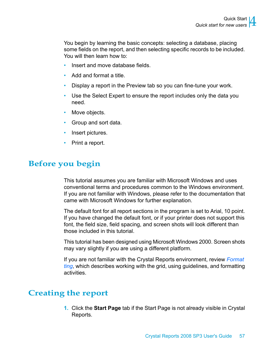 Before you begin, Creating the report | HP Intelligent Management Center Standard Software Platform User Manual | Page 57 / 814