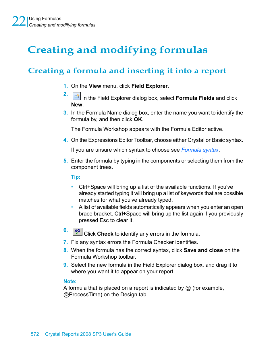 Creating and modifying formulas, Creating a formula and inserting it into a report | HP Intelligent Management Center Standard Software Platform User Manual | Page 572 / 814