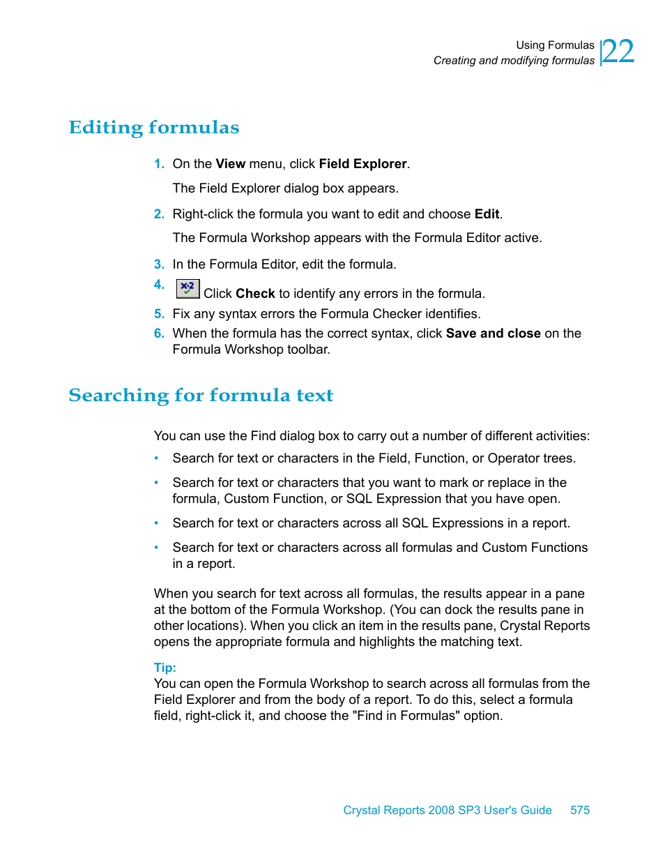 Editing formulas, Searching for formula text | HP Intelligent Management Center Standard Software Platform User Manual | Page 575 / 814