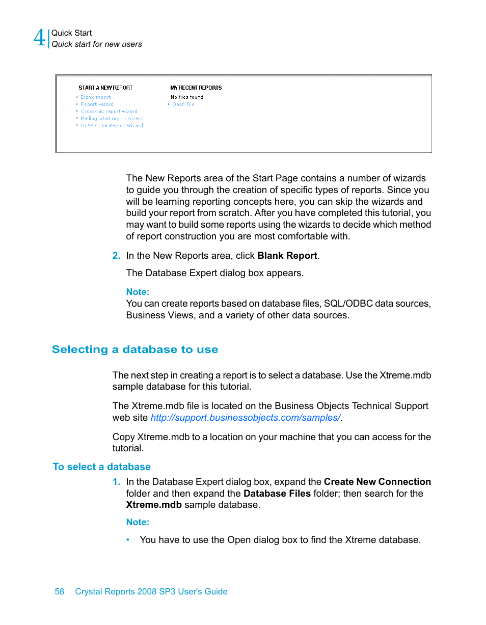 Selecting a database to use, To select a database | HP Intelligent Management Center Standard Software Platform User Manual | Page 58 / 814