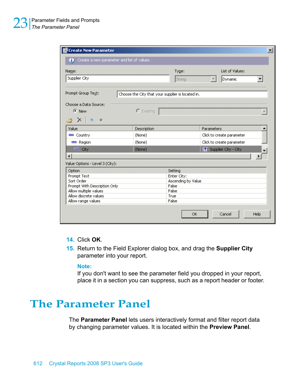 The parameter panel | HP Intelligent Management Center Standard Software Platform User Manual | Page 612 / 814