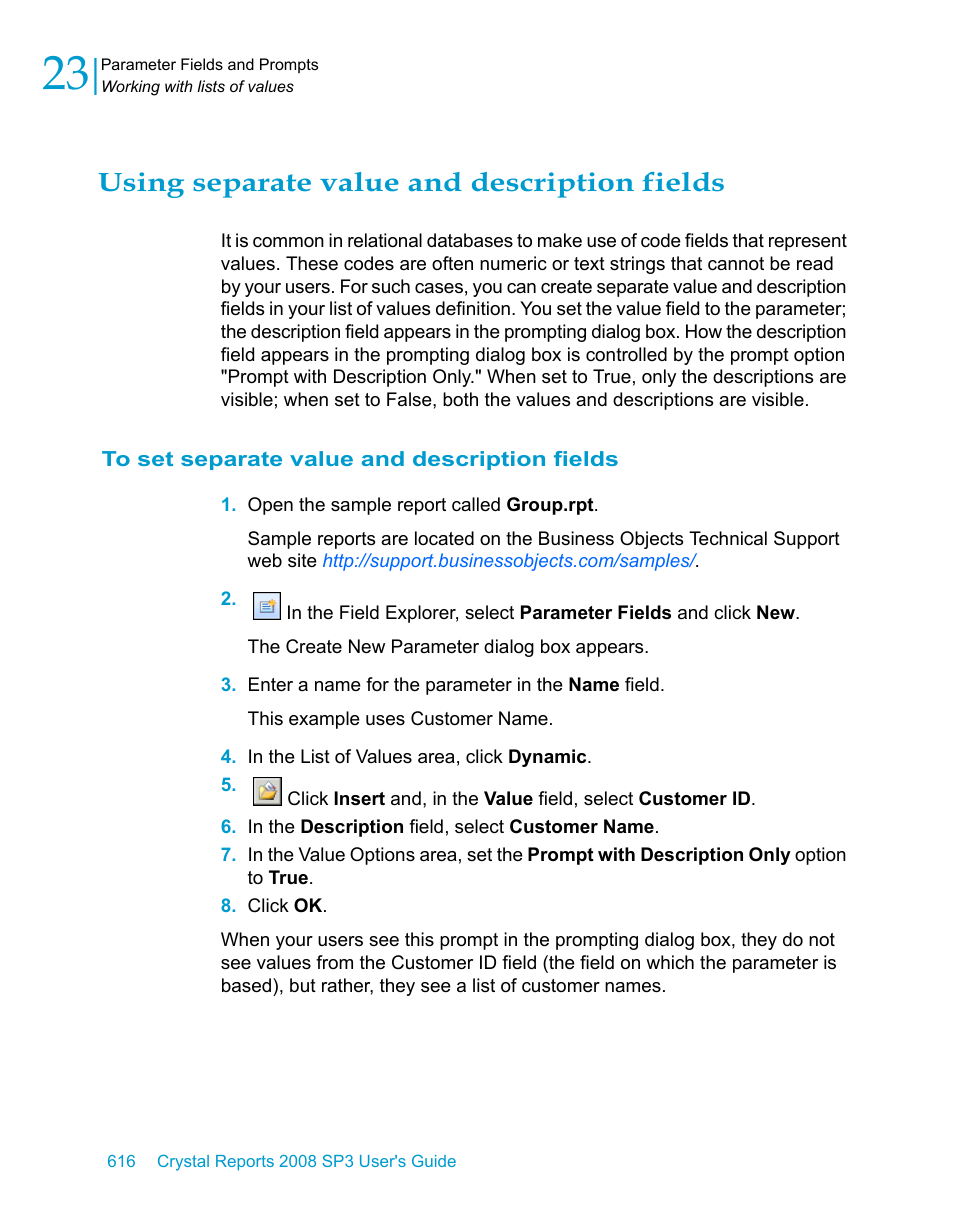 Using separate value and description fields, To set separate value and description fields | HP Intelligent Management Center Standard Software Platform User Manual | Page 616 / 814