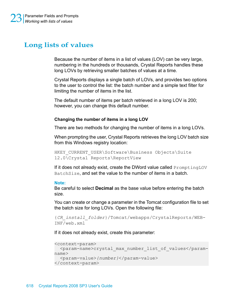 Long lists of values | HP Intelligent Management Center Standard Software Platform User Manual | Page 618 / 814