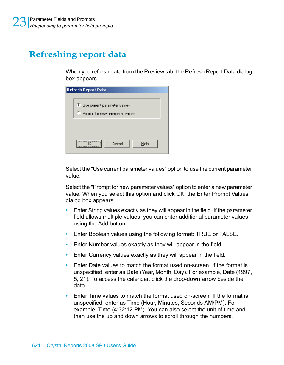 Refreshing report data | HP Intelligent Management Center Standard Software Platform User Manual | Page 624 / 814