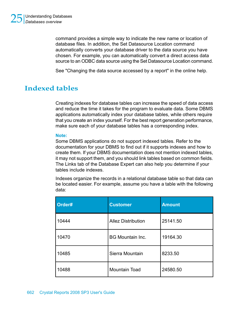 Indexed tables | HP Intelligent Management Center Standard Software Platform User Manual | Page 662 / 814