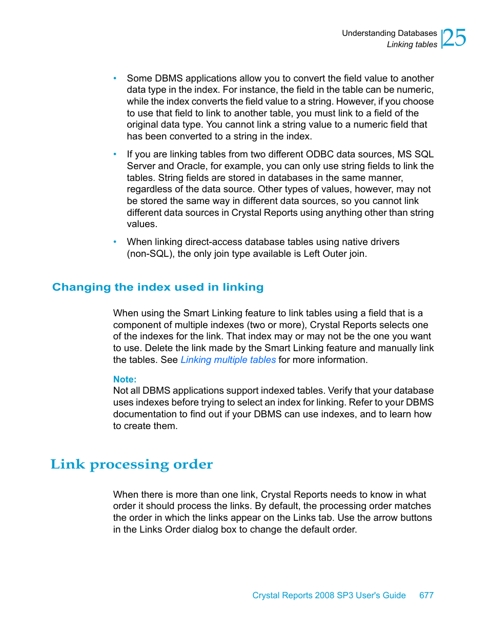 Changing the index used in linking, Link processing order | HP Intelligent Management Center Standard Software Platform User Manual | Page 677 / 814