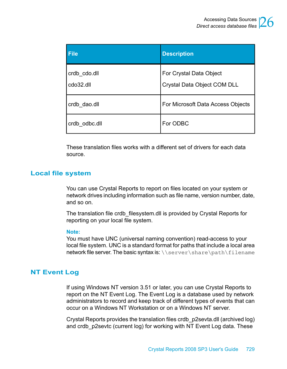 Local file system, Nt event log | HP Intelligent Management Center Standard Software Platform User Manual | Page 729 / 814