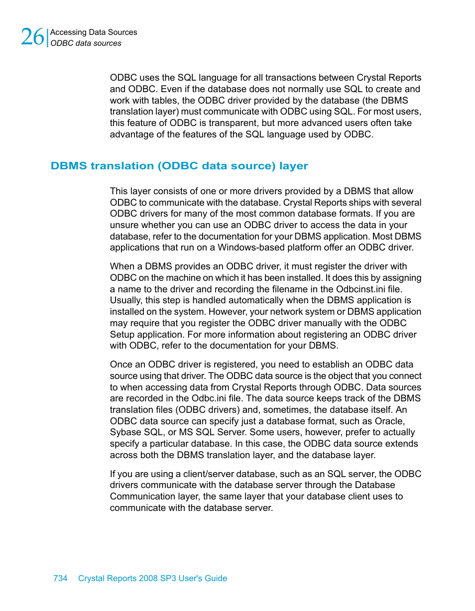 Dbms translation (odbc data source) layer | HP Intelligent Management Center Standard Software Platform User Manual | Page 734 / 814