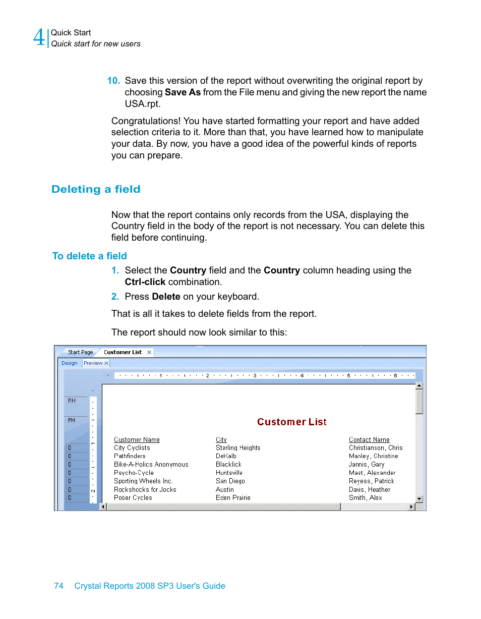 Deleting a field, To delete a field | HP Intelligent Management Center Standard Software Platform User Manual | Page 74 / 814