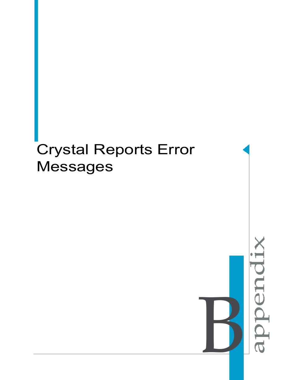 Crystal reports error messages, Appendix b | HP Intelligent Management Center Standard Software Platform User Manual | Page 753 / 814