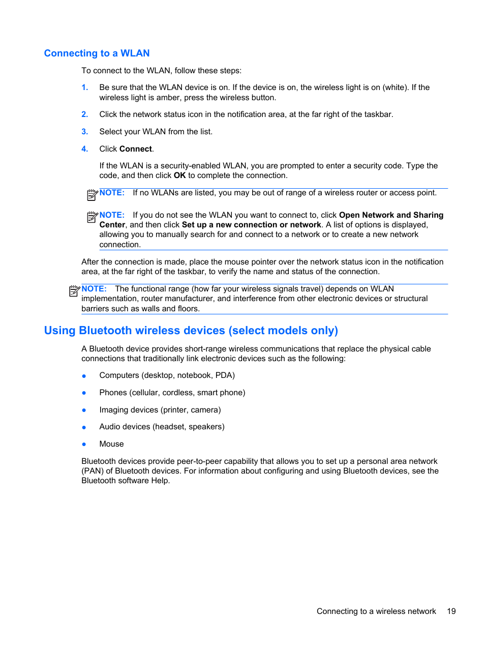Connecting to a wlan | HP Pavilion g4-2149se Notebook PC User Manual | Page 29 / 100