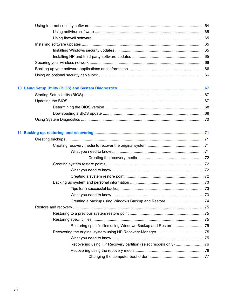 HP Pavilion g4-2149se Notebook PC User Manual | Page 8 / 100