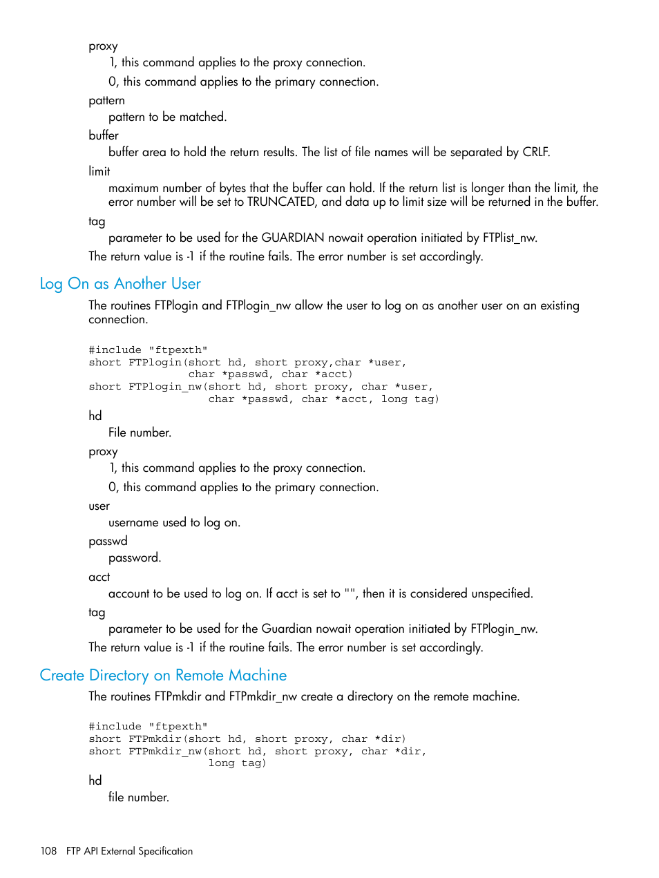 Log on as another user, Create directory on remote machine | HP Integrity NonStop H-Series User Manual | Page 108 / 200