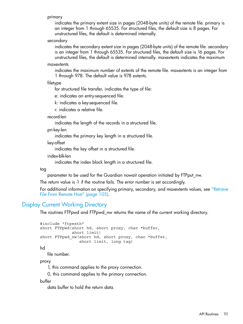 Display current working directory | HP Integrity NonStop H-Series User Manual | Page 111 / 200