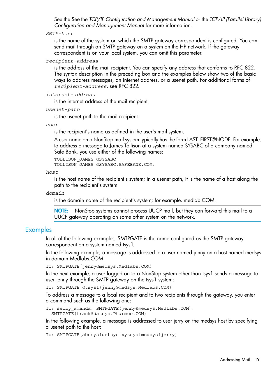 Examples | HP Integrity NonStop H-Series User Manual | Page 151 / 200