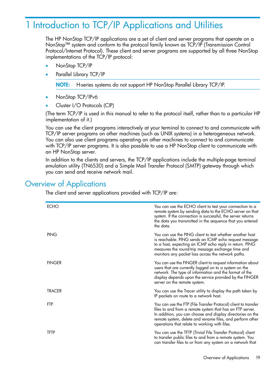 Overview of applications | HP Integrity NonStop H-Series User Manual | Page 19 / 200