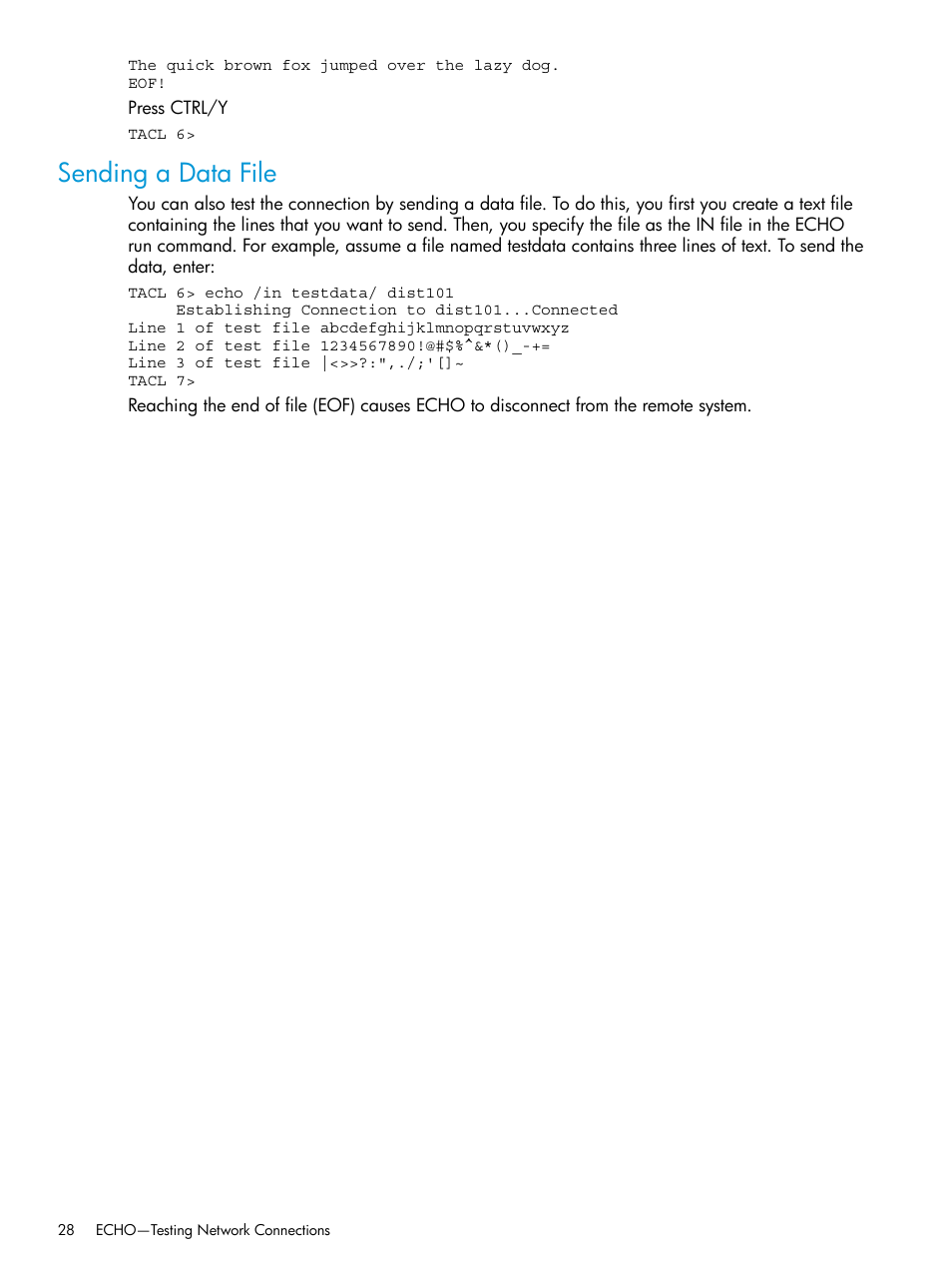 Sending a data file | HP Integrity NonStop H-Series User Manual | Page 28 / 200