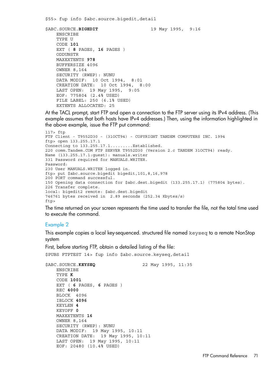 Example 2 | HP Integrity NonStop H-Series User Manual | Page 71 / 200