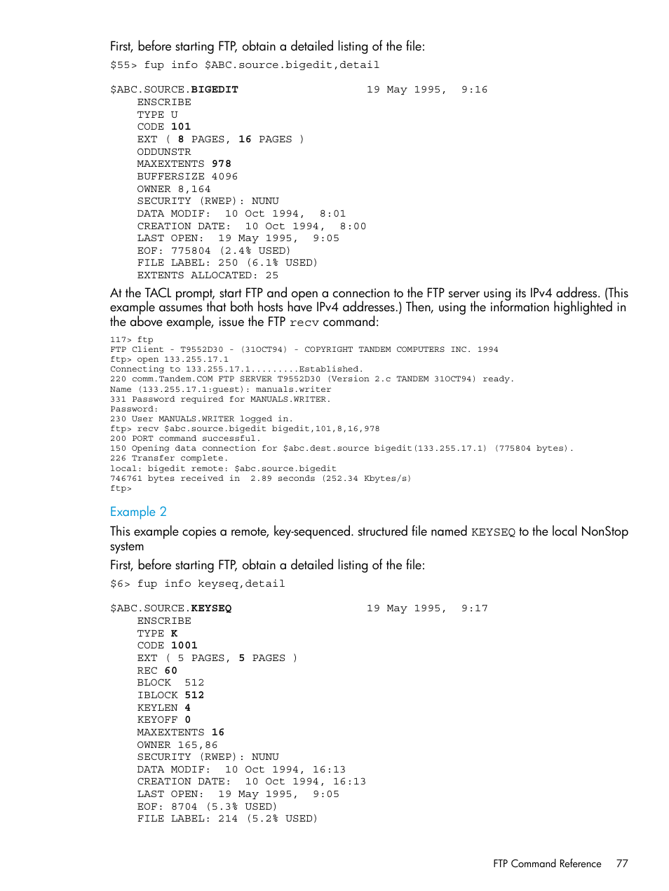 Example 2 | HP Integrity NonStop H-Series User Manual | Page 77 / 200