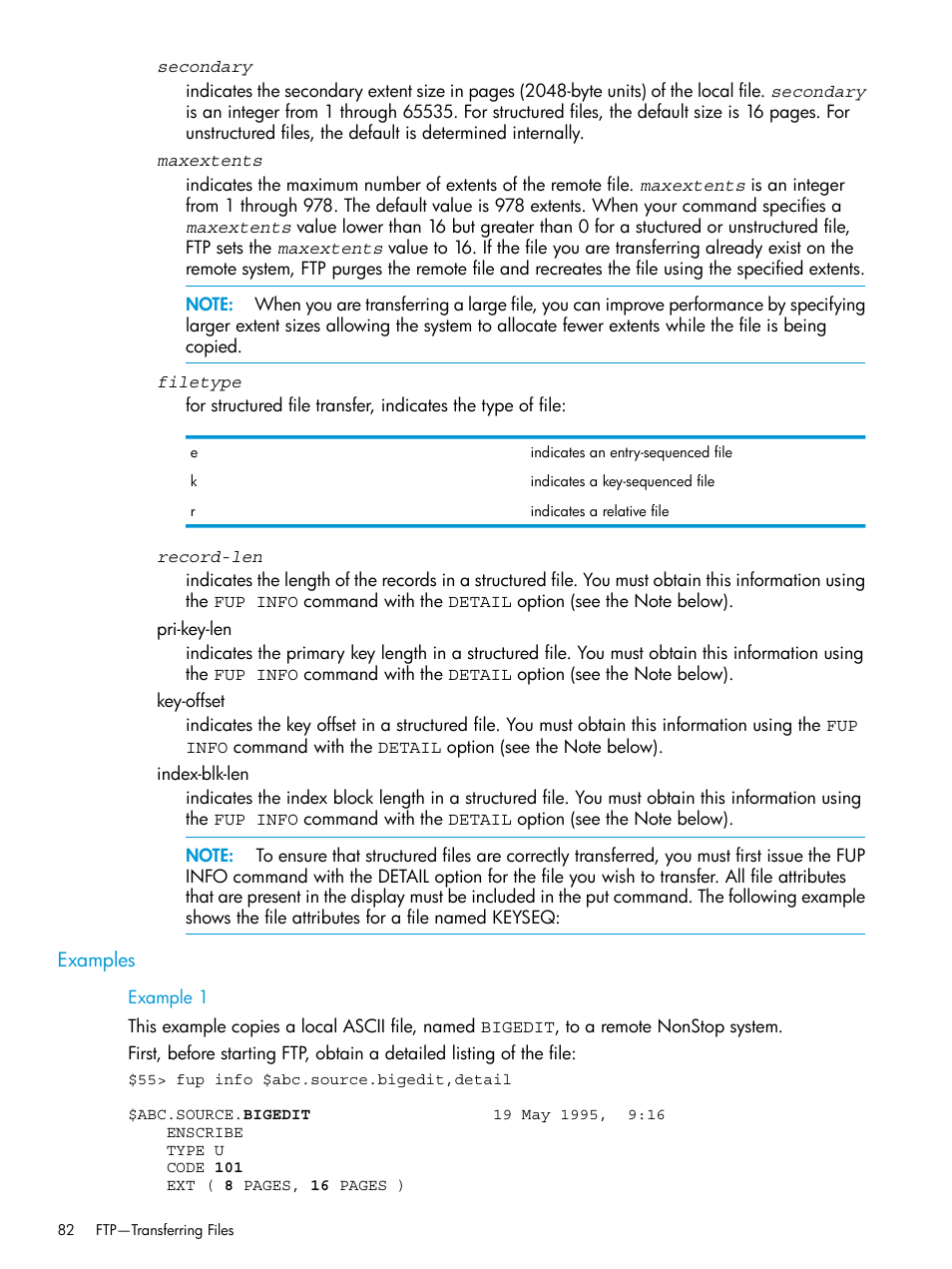 Examples, Example 1 | HP Integrity NonStop H-Series User Manual | Page 82 / 200