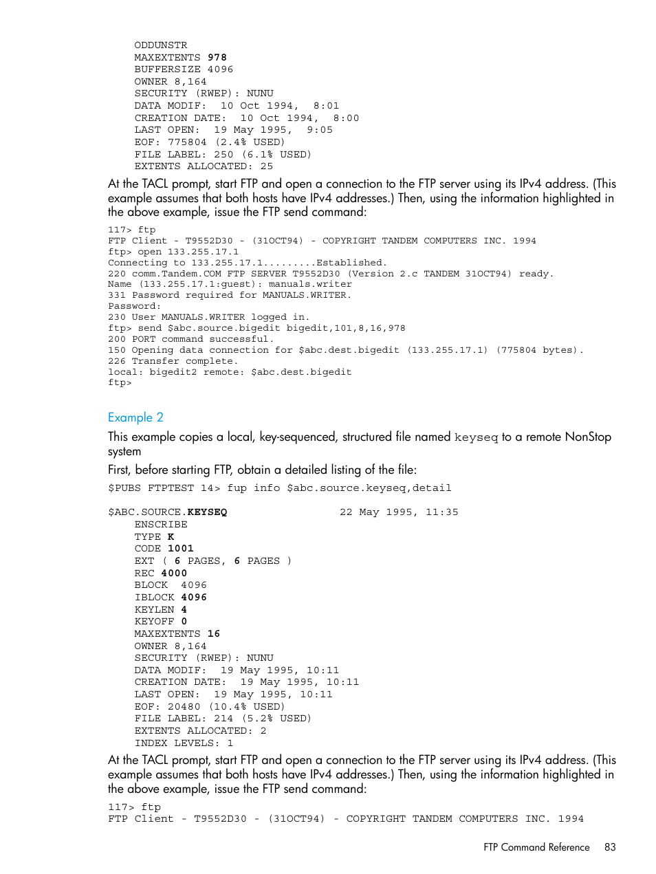 Example 2 | HP Integrity NonStop H-Series User Manual | Page 83 / 200