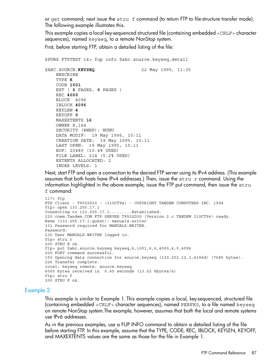 Example 2 | HP Integrity NonStop H-Series User Manual | Page 87 / 200