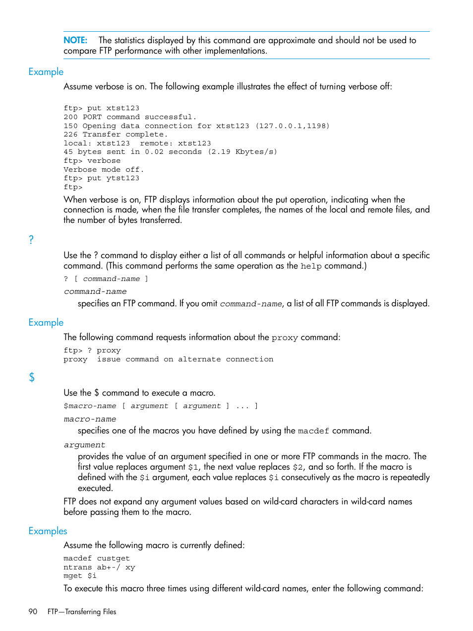 Example, Examples | HP Integrity NonStop H-Series User Manual | Page 90 / 200