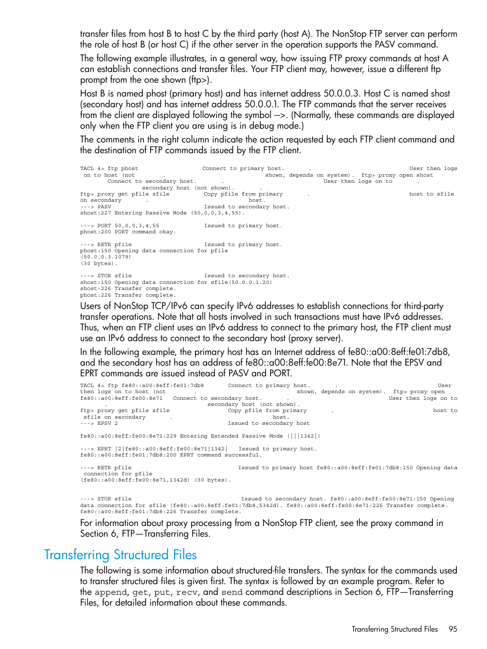 Transferring structured files | HP Integrity NonStop H-Series User Manual | Page 95 / 200