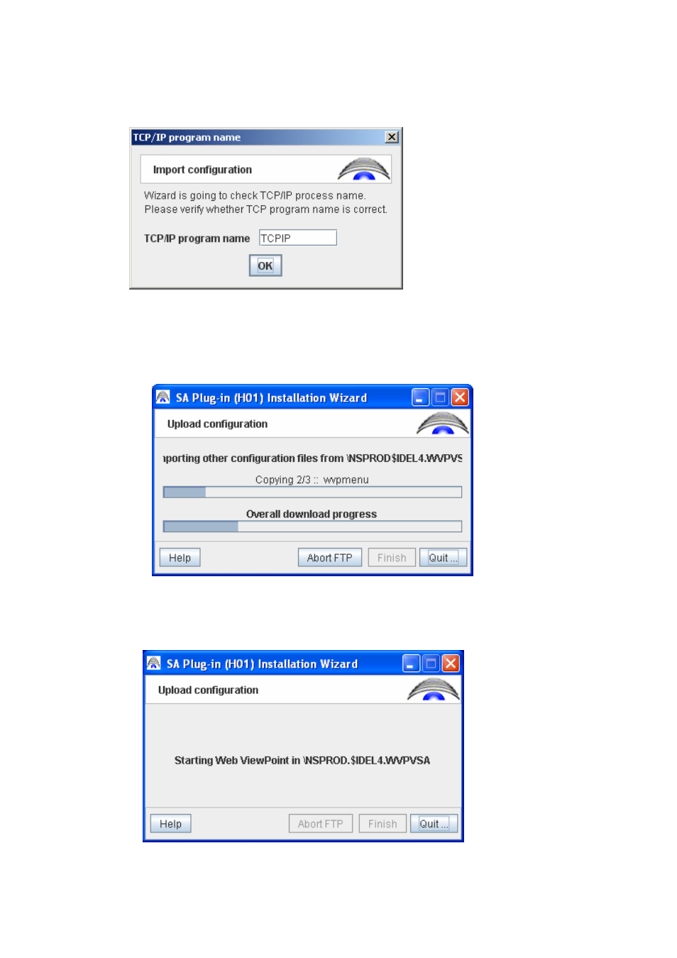 Figure 2-13 tcp/ip process name, Figure 2-14 wizard installation – file transfer, Figure 2-15 start web viewpoint | HP Integrity NonStop H-Series User Manual | Page 24 / 114