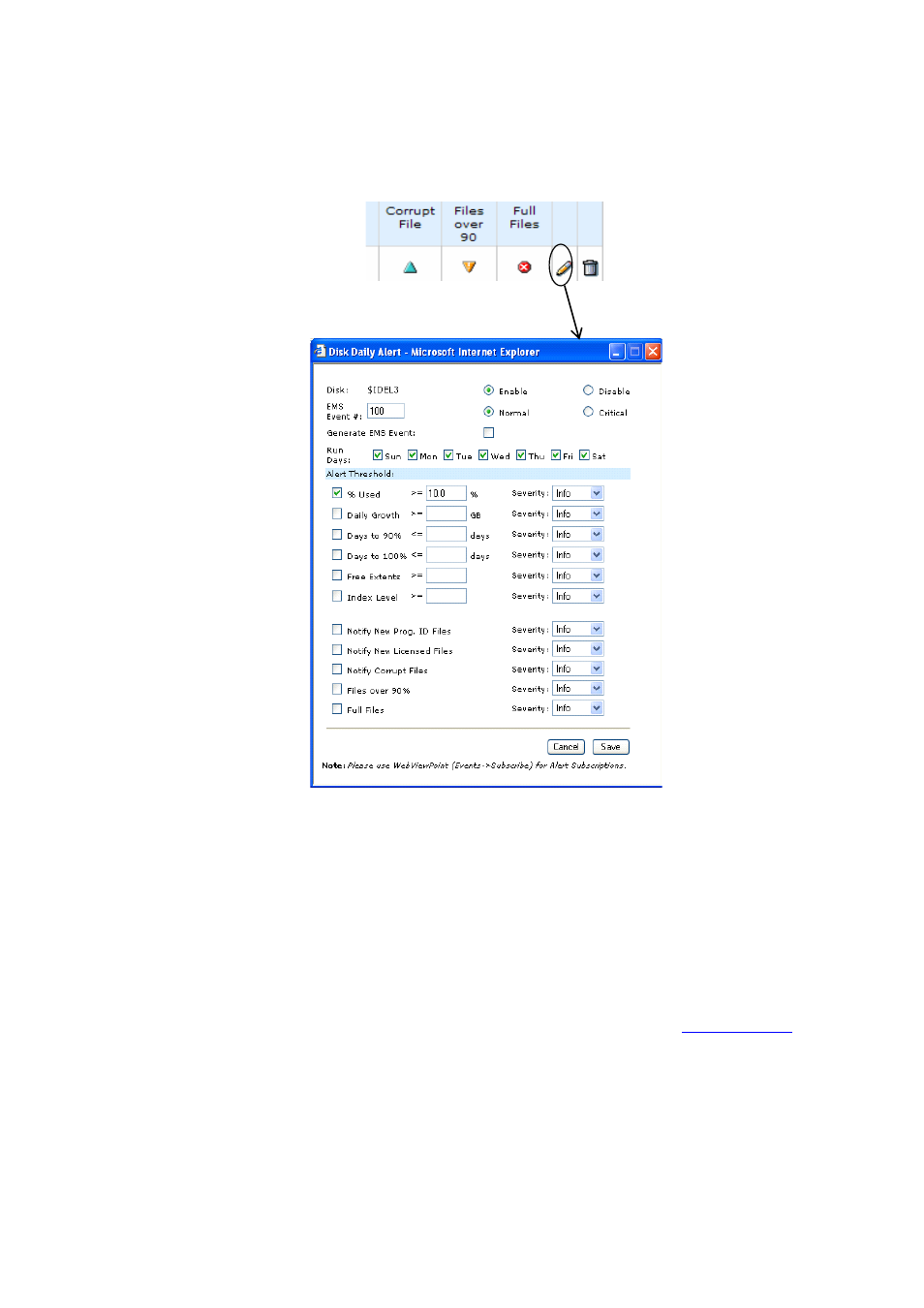 Figure 3-31 edit disk daily alert | HP Integrity NonStop H-Series User Manual | Page 49 / 114